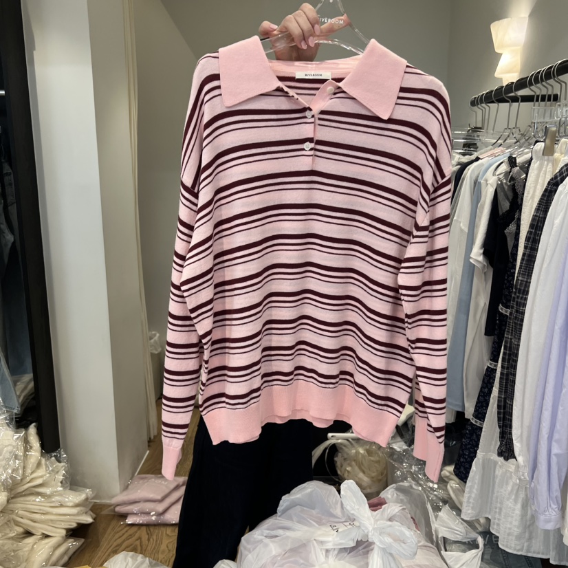 RIVEROOM㊣東大門代購女士新款時尚人氣休閑26春夏針織衫春款棉RIVEROOM針織衫圖色4