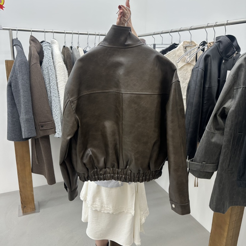 ENHANCE㊣東大門代購女裝新款26春夏休閑熱賣真品夾克春款高領ENHANCE夾克