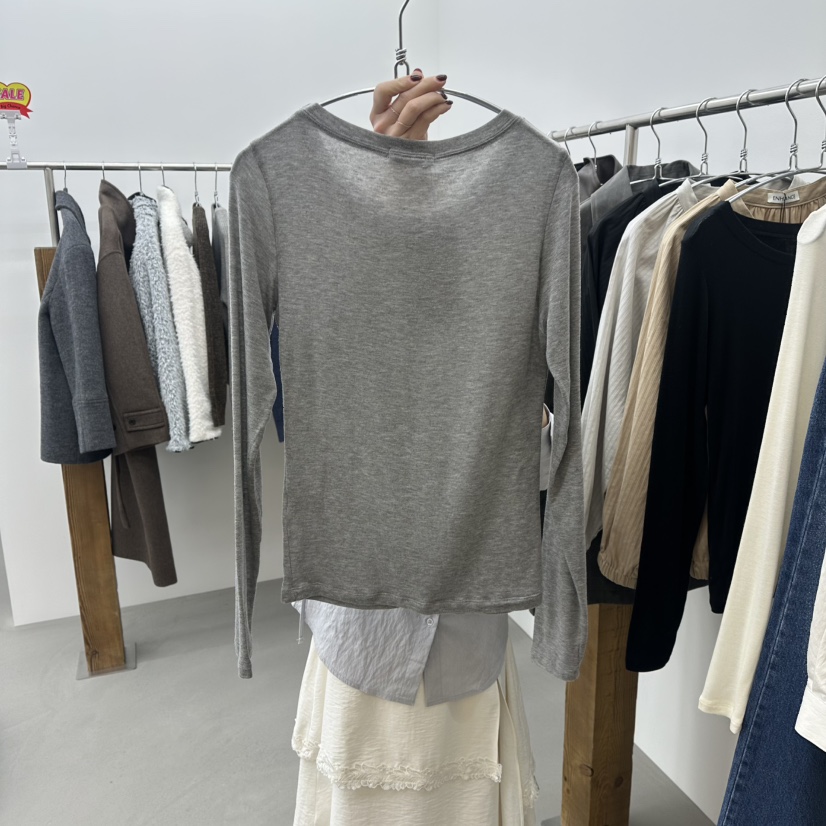 ENHANCE㊣東大門實拍女士新款職業時尚真品長袖T恤天絲春款ENHANCE長袖T恤