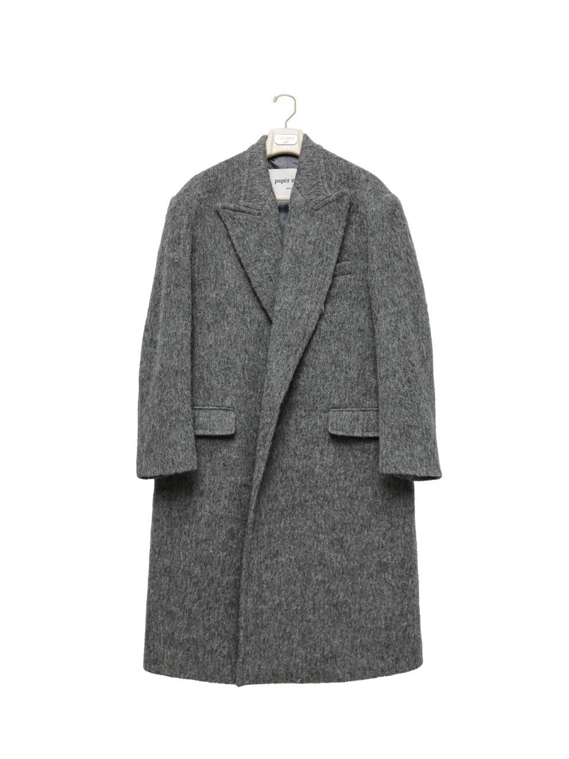 PAPERMOON㊣東大門代購女士新款熱賣職業休閑中長款大衣馬海毛paper moon中長款大衣圖色1