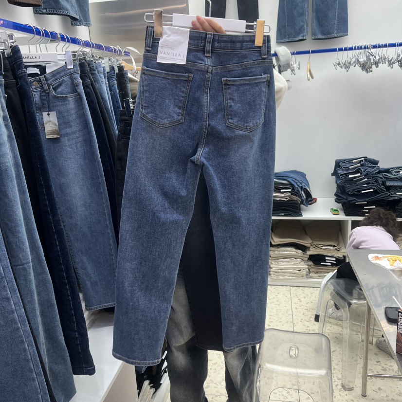 VANILLA J㊣東大門代購女士新品時尚真品休閑人氣26春夏牛仔褲VANILLA J牛仔褲