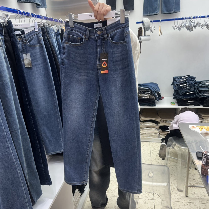 VANILLA J㊣東大門代購女士新品時尚真品休閑人氣26春夏牛仔褲VANILLA J牛仔褲圖色1