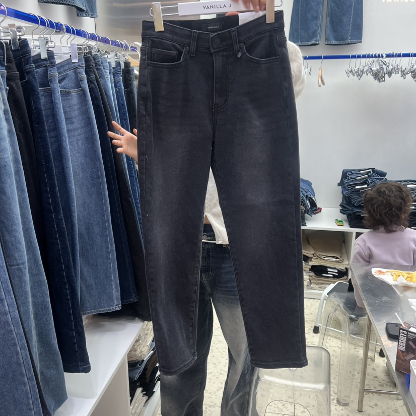 VANILLA J㊣東大門代購女士新品時尚真品休閑人氣26春夏牛仔褲VANILLA J牛仔褲圖色2