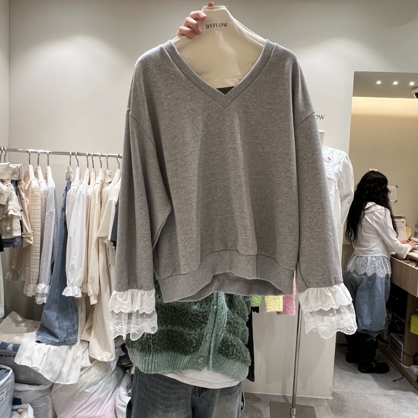 BY FLOW㊣東大門實拍女士新品時尚熱賣推薦人氣長袖T恤春款BY FLOW長袖T恤圖色2