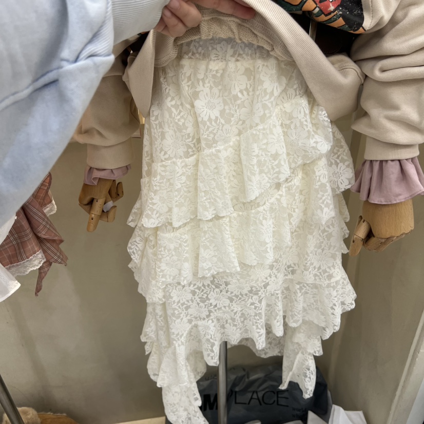 J PEAK/BY FLOW韓國代購㊣女士新品職業半身裙中短裙春款蕾絲J PEAK半身裙/中短裙圖色1