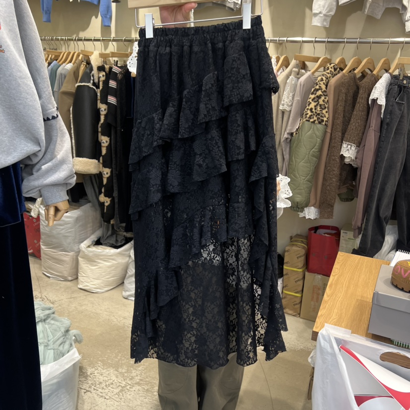 J PEAK/BY FLOW韓國代購㊣女士新品職業半身裙中短裙春款蕾絲J PEAK半身裙/中短裙圖色2