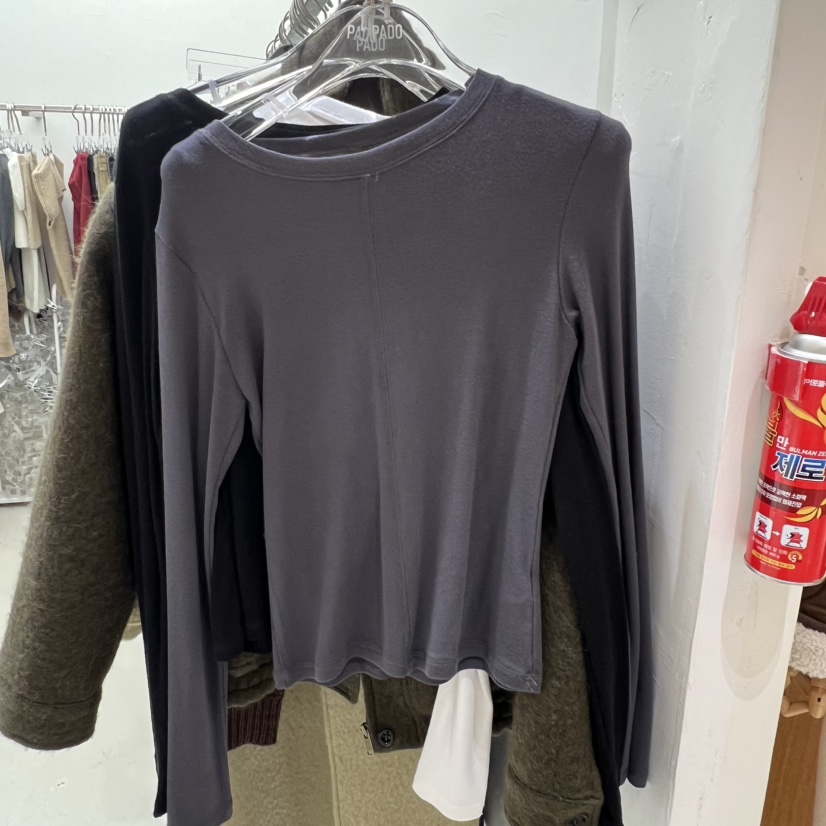 PADO㊣東大門實拍女裝新品休閑人氣26春夏真品推薦職業長袖T恤PADO長袖T恤圖色2