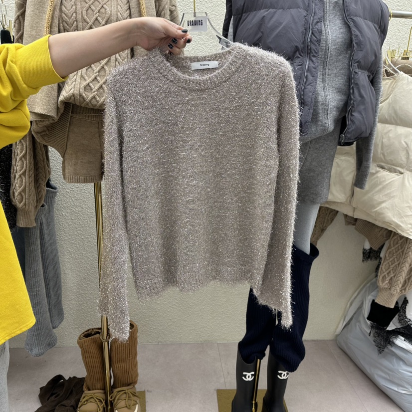 DRAWING韓國代購㊣女裝新品時尚職業推薦人氣熱賣針織衫春款DRAWING針織衫圖色1