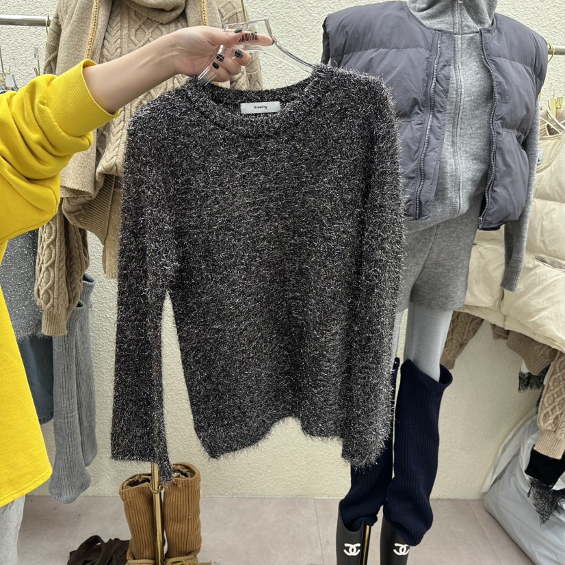 DRAWING韓國代購㊣女裝新品時尚職業推薦人氣熱賣針織衫春款DRAWING針織衫圖色3