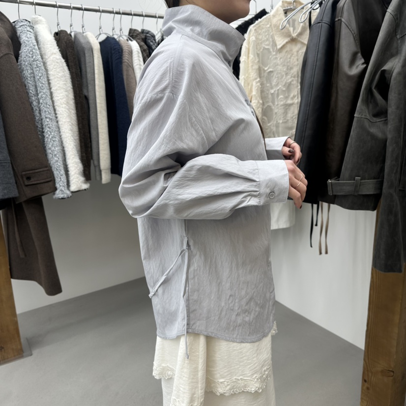 ENHANCE東大門㊣代購女士新款人氣休閑時尚襯衫蕾絲衫春款高領ENHANCE襯衫/蕾絲衫