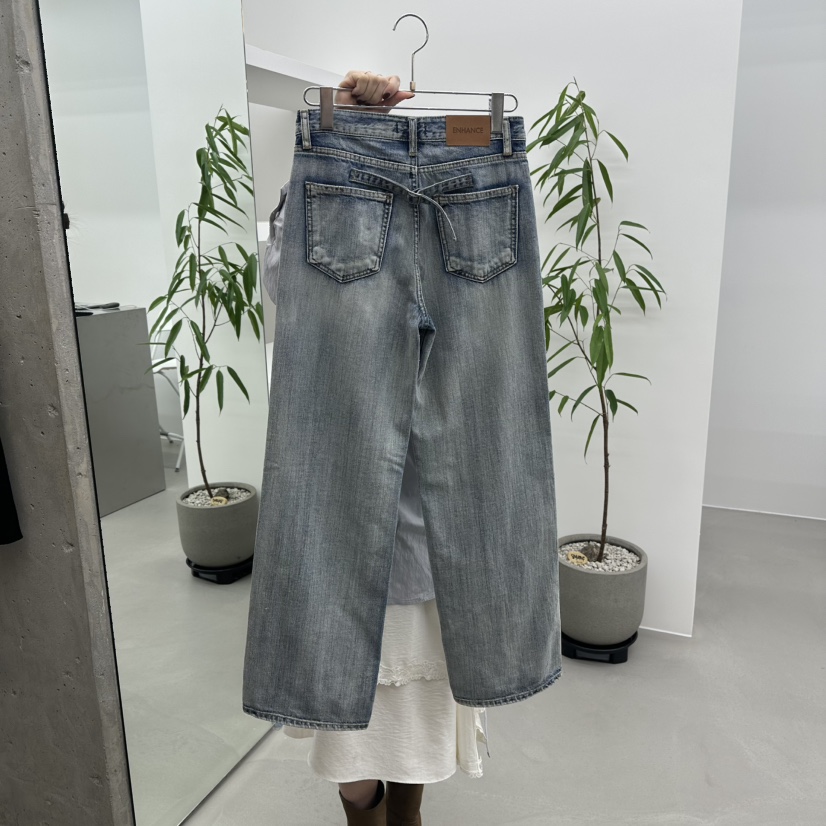ENHANCE東大門㊣直郵女裝新款職業休閑25秋冬人氣牛仔褲春款ENHANCE牛仔褲