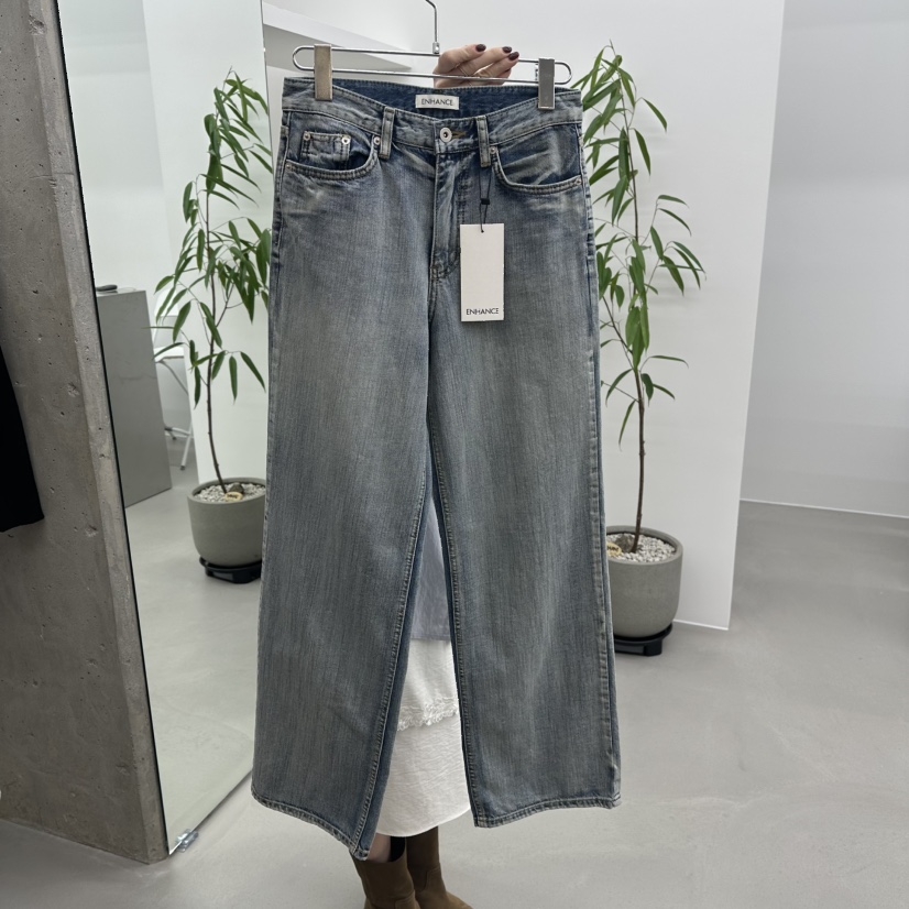 ENHANCE東大門㊣直郵女裝新款職業休閑25秋冬人氣牛仔褲春款ENHANCE牛仔褲圖色1