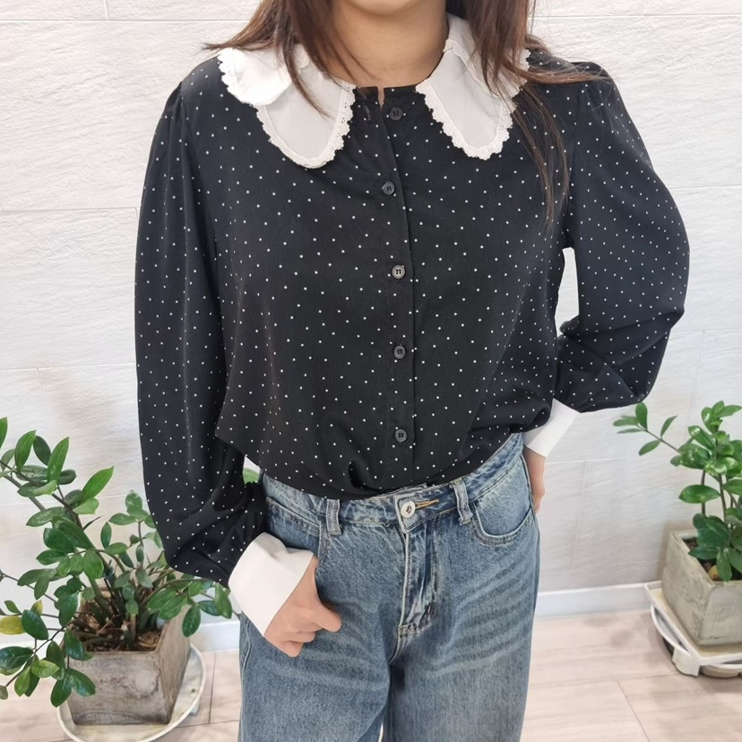 2nd B-S東大門㊣實拍女士新款時尚熱賣職業人氣襯衫蕾絲衫2nd B-S襯衫/蕾絲衫圖色1