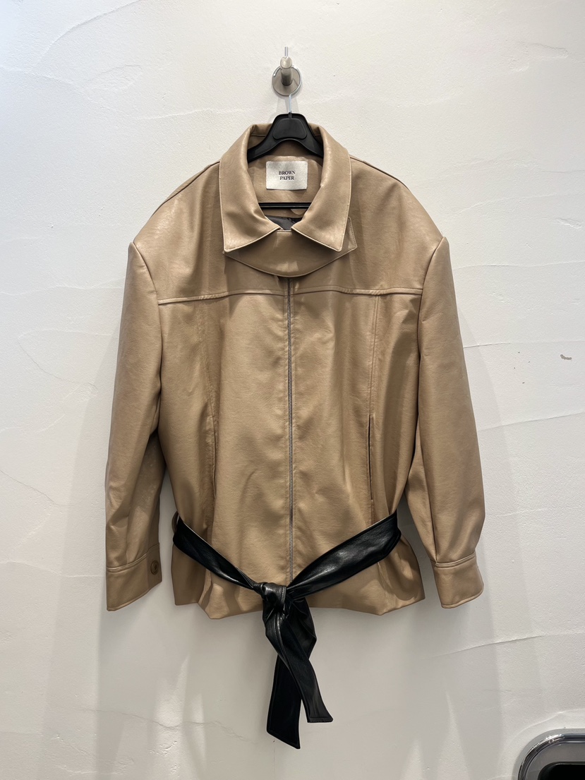 BROWN PAPER-S東大門㊣代購女裝新品推薦熱賣休閑夾克含腰帶BROWN PAPER-S夾克圖色2