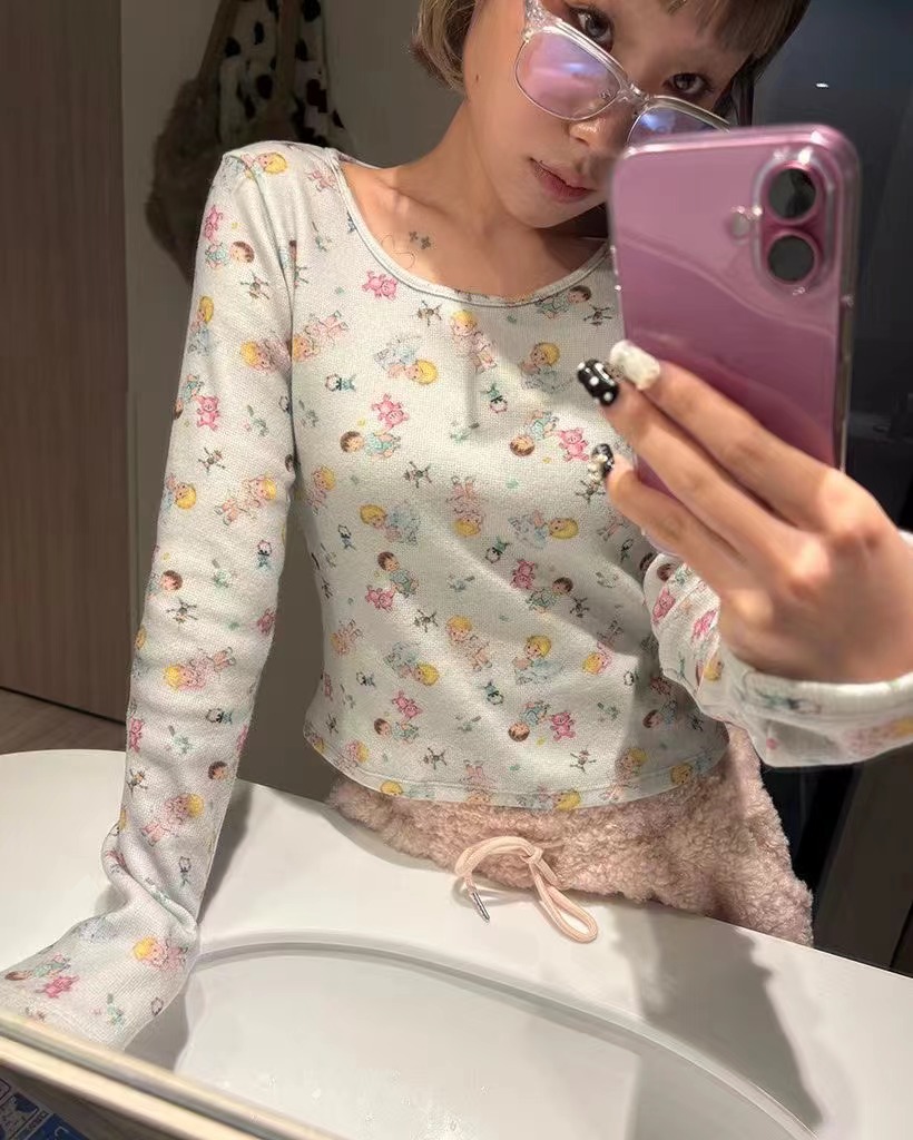 I I韓國代購㊣女士新款休閑推薦人氣熱賣26春夏真品長袖T恤ITSSONG長袖T恤