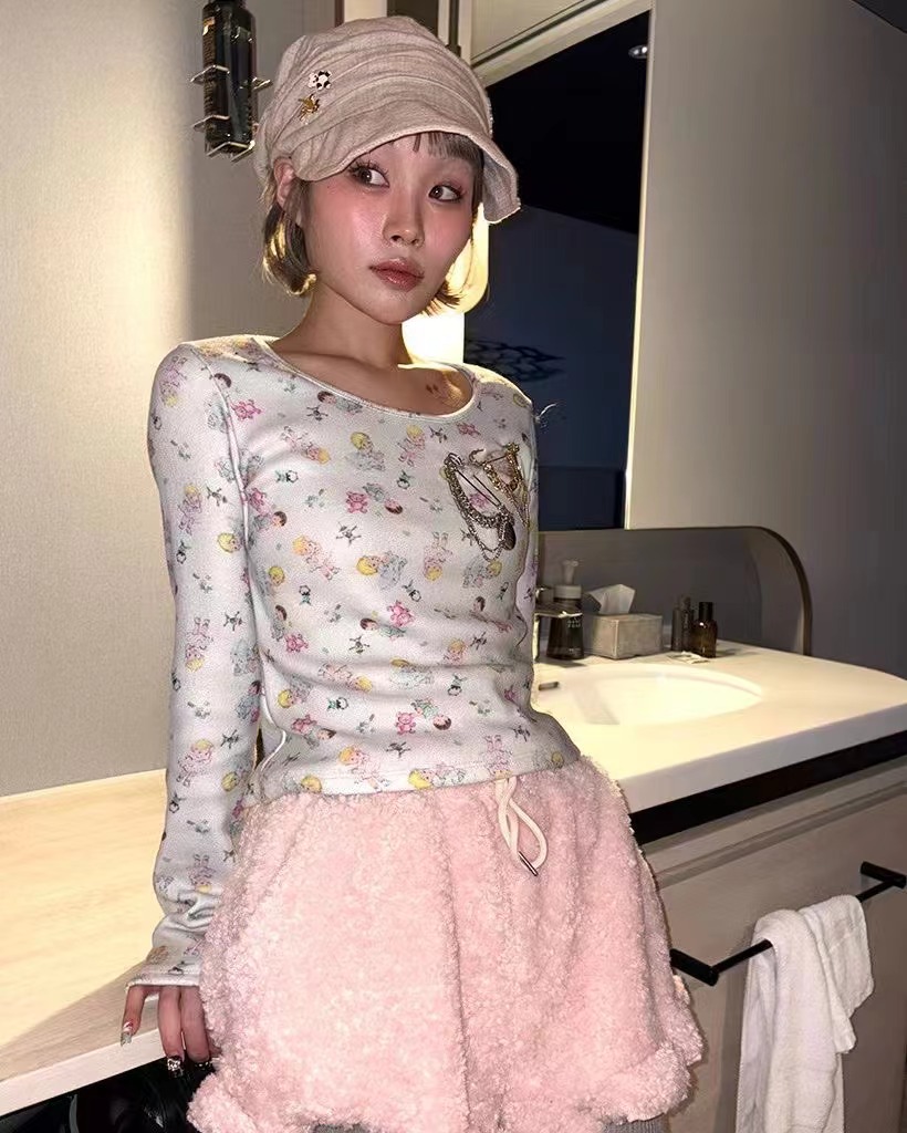 I I韓國代購㊣女士新款休閑推薦人氣熱賣26春夏真品長袖T恤ITSSONG長袖T恤