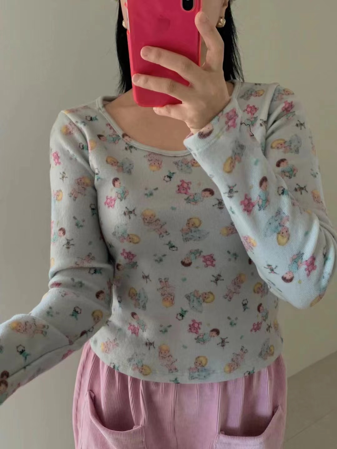 I I韓國代購㊣女士新款休閑推薦人氣熱賣26春夏真品長袖T恤ITSSONG長袖T恤