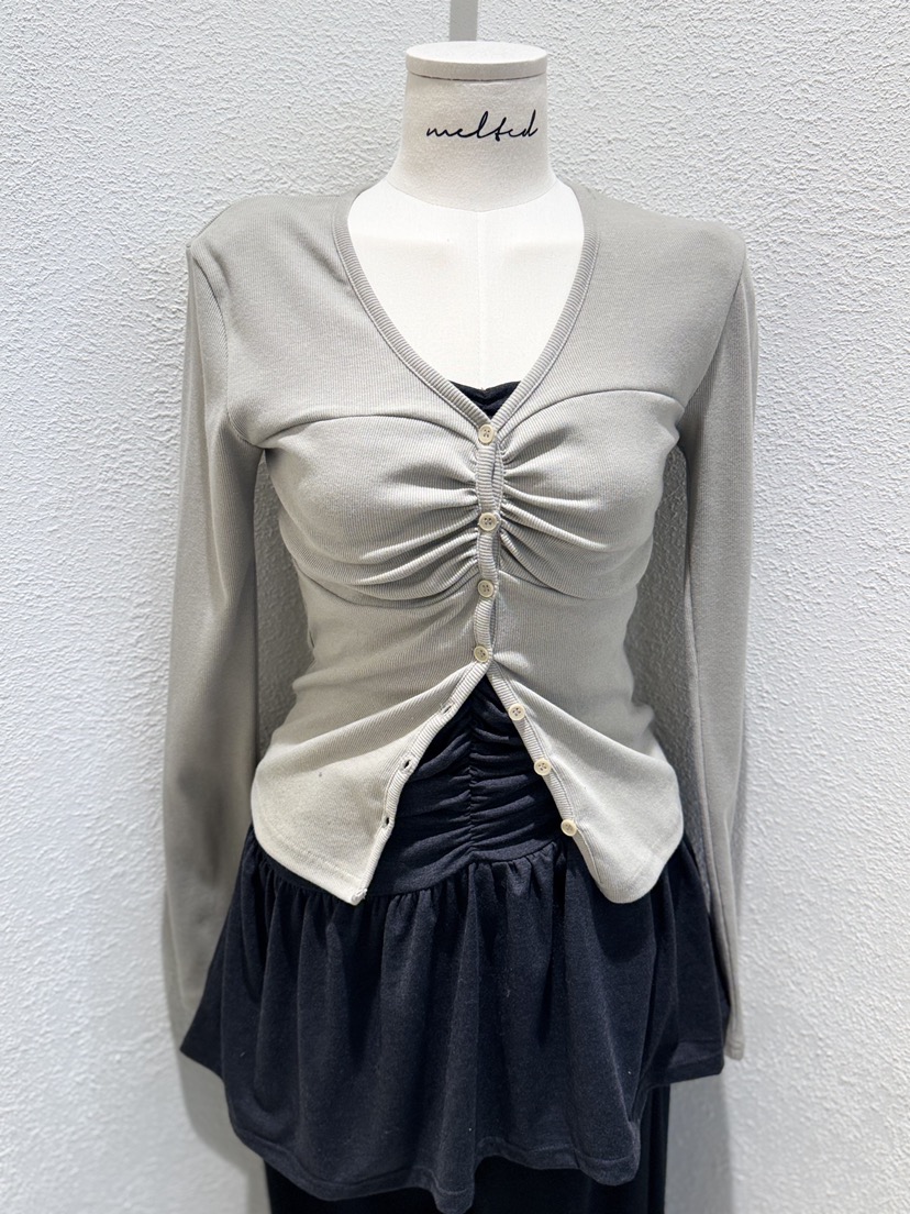 MELTED-P㊣東大門代購女裝新品職業推薦26春夏長袖T恤開衫MELTED-P長袖T恤