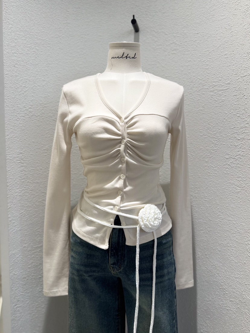 MELTED-P㊣東大門代購女裝新品職業推薦26春夏長袖T恤開衫MELTED-P長袖T恤