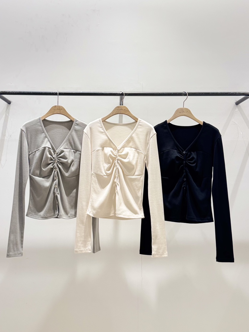 MELTED-P㊣東大門代購女裝新品職業推薦26春夏長袖T恤開衫MELTED-P長袖T恤