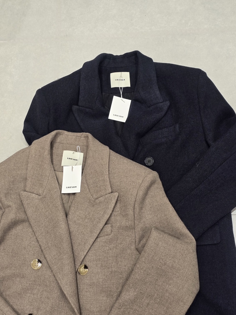 LIKEVAM㊣東大門實拍女士新品休閑真品時尚職業熱賣中長款大衣LIKEVAM中長款大衣