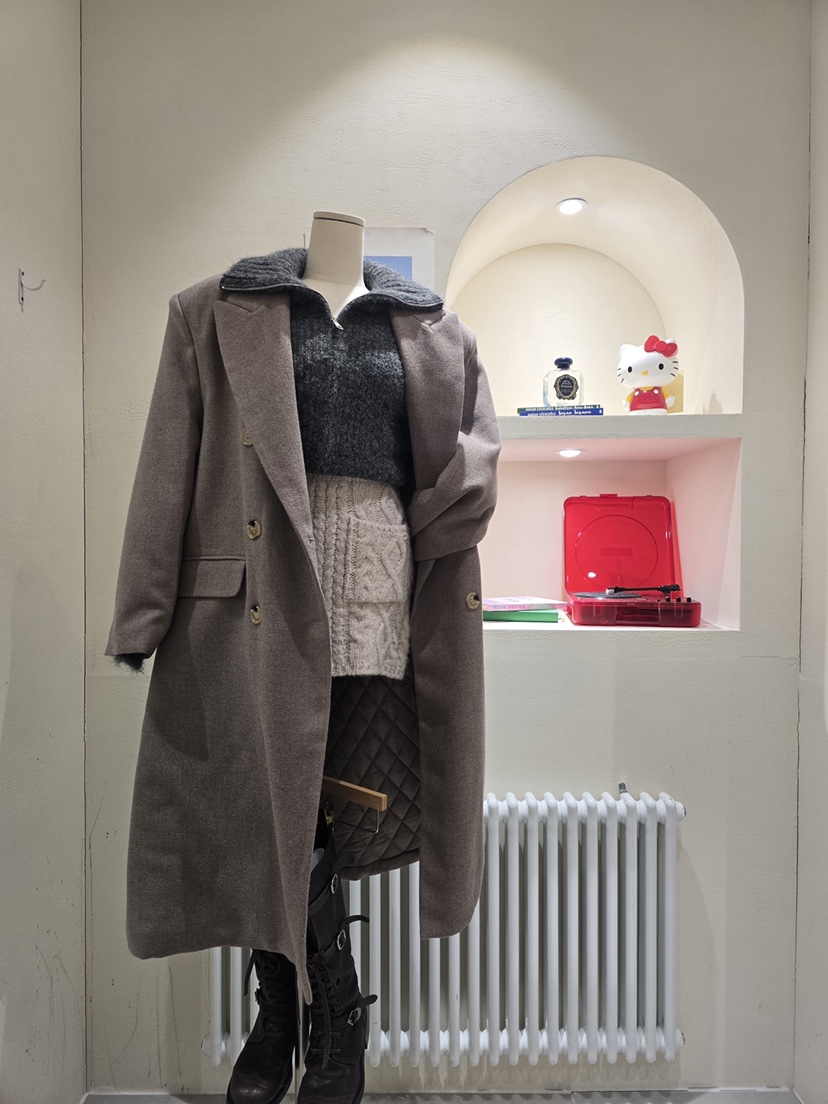 LIKEVAM㊣東大門實拍女士新品休閑真品時尚職業熱賣中長款大衣LIKEVAM中長款大衣