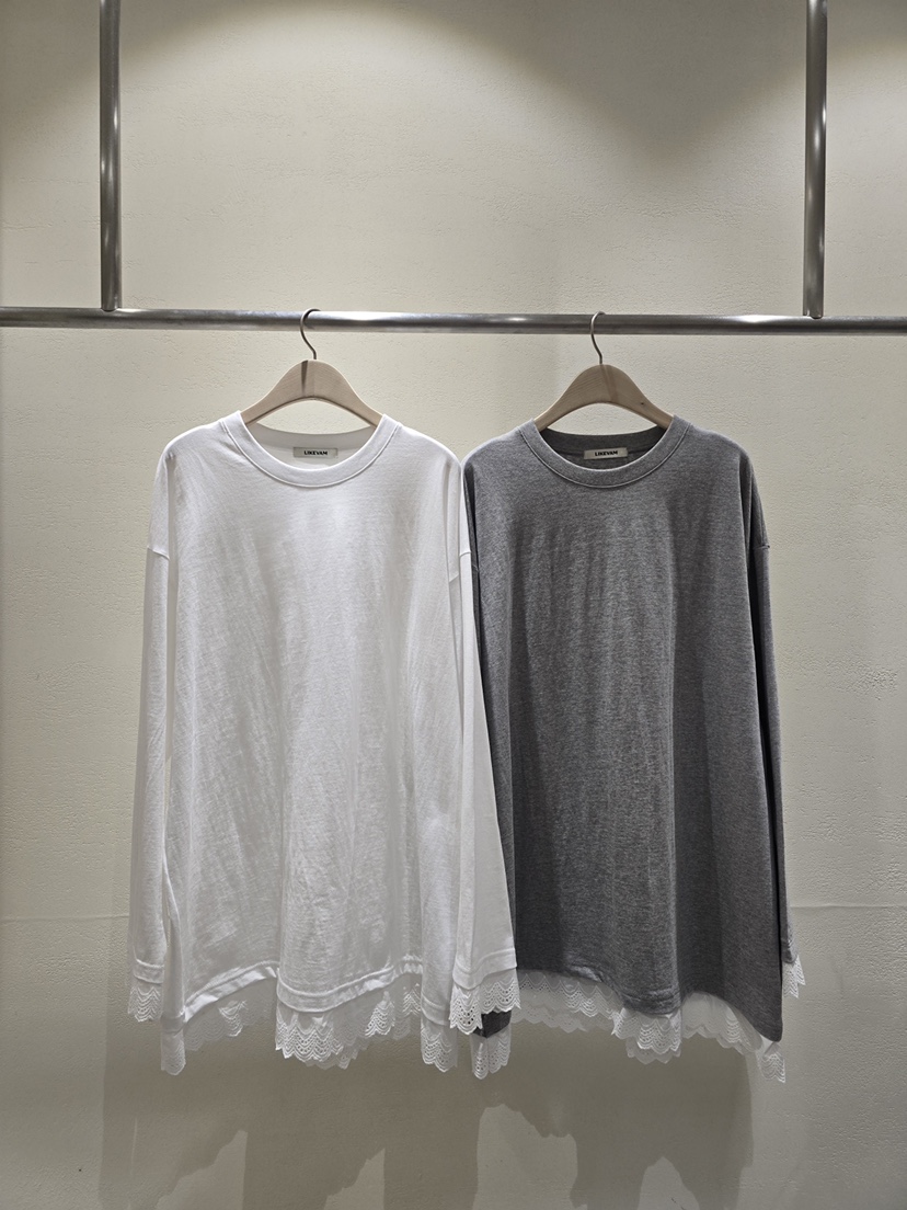 LIKEVAM㊣東大門代購女裝新品時尚熱賣推薦26春夏長袖T恤蕾絲LIKEVAM長袖T恤