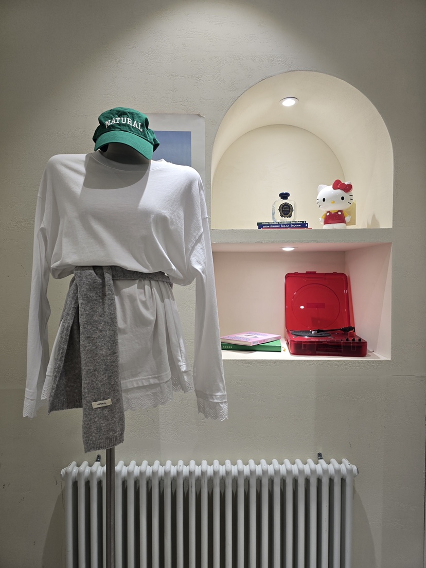 LIKEVAM㊣東大門代購女裝新品時尚熱賣推薦26春夏長袖T恤蕾絲LIKEVAM長袖T恤