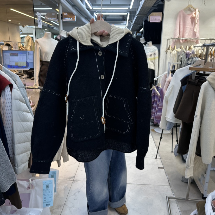 FLYFLY/LULULALLA/LIVE韓國代購㊣女裝新品26春夏夾克帽子可拆卸FLYFLY/LULULALLA/LIVE夾克圖色2