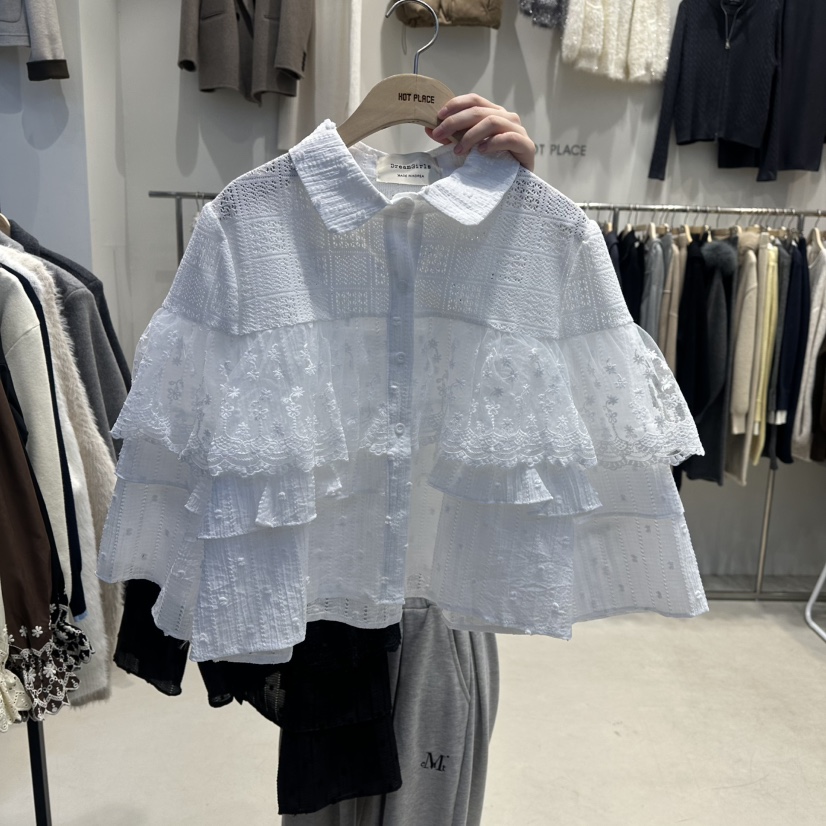 HOT PLACE/DREAM GIRIS/HOT ISSUE㊣東大門代購女士新款26春夏襯衫蕾絲衫蕾絲HOT PLACE/DREAM GIRIS/HOT ISSUE襯衫/蕾絲衫圖色1