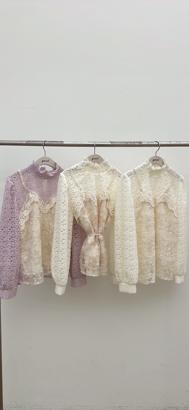 YARD㊣東大門代購女士新款人氣推薦休閑職業襯衫蕾絲衫刺繡YARD襯衫/蕾絲衫