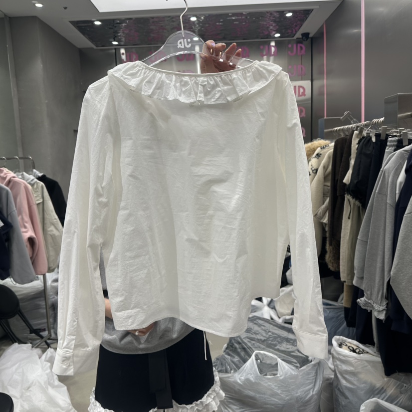 JUDYQUE㊣東大門實拍女士新品休閑職業熱賣時尚襯衫蕾絲衫春款JUDYQUE襯衫/蕾絲衫