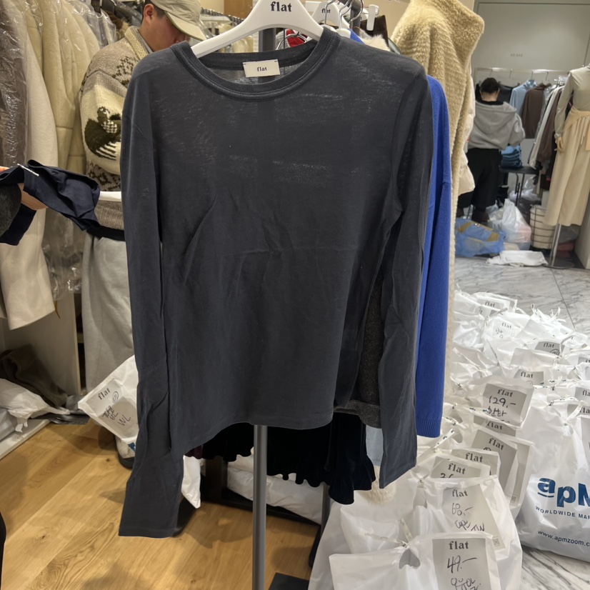 FLAT㊣東大門代購女士新品真品時尚熱賣職業休閑長袖T恤天絲FLAT長袖T恤圖色4