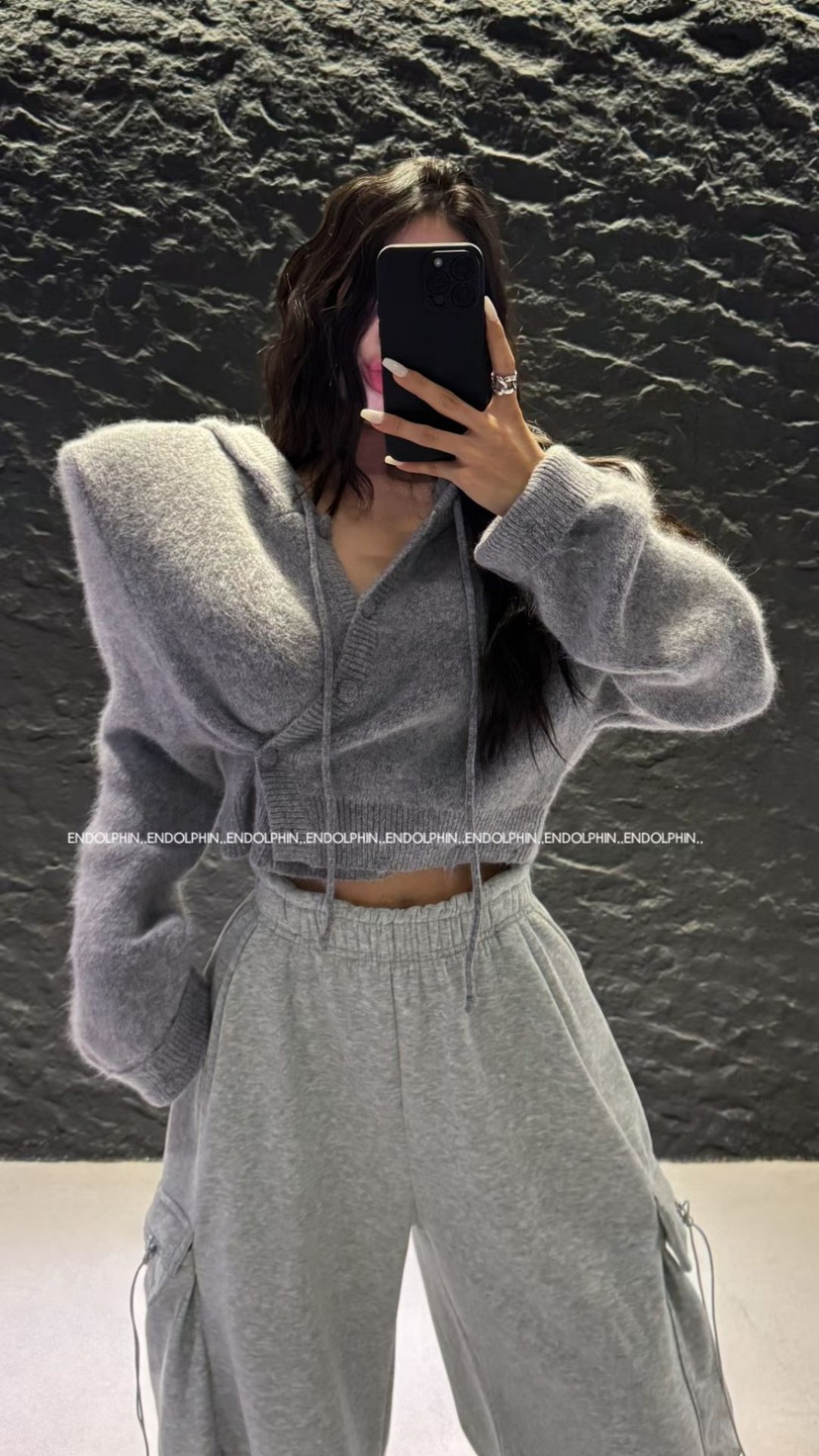 ENDOLPHIN韓國代購㊣女士新品人氣熱賣職業針織衫連帽針織衫ENDOLPHIN針織衫圖色5