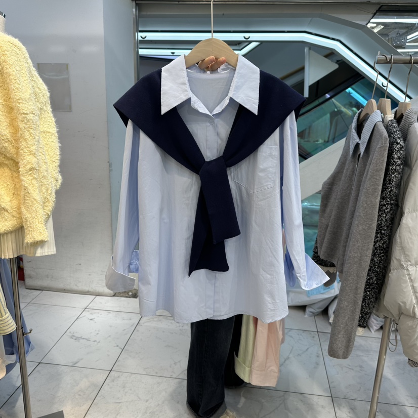 FLYFLY/LULULALLA/LIVE韓國直郵㊣女士新款時尚襯衫蕾絲衫披肩FLYFLY/LULULALLA/LIVE襯衫/蕾絲衫圖色3