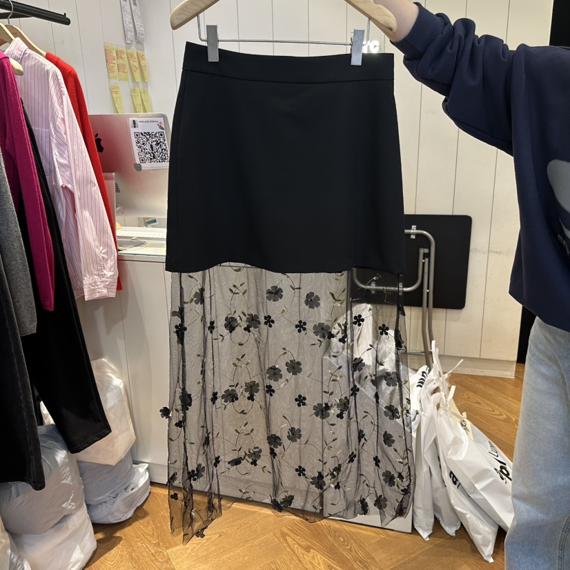 ARC韓國代購㊣女裝新款真品推薦人氣時尚職業休閑長裙刺繡春款ARC EN CIEL長裙圖色2