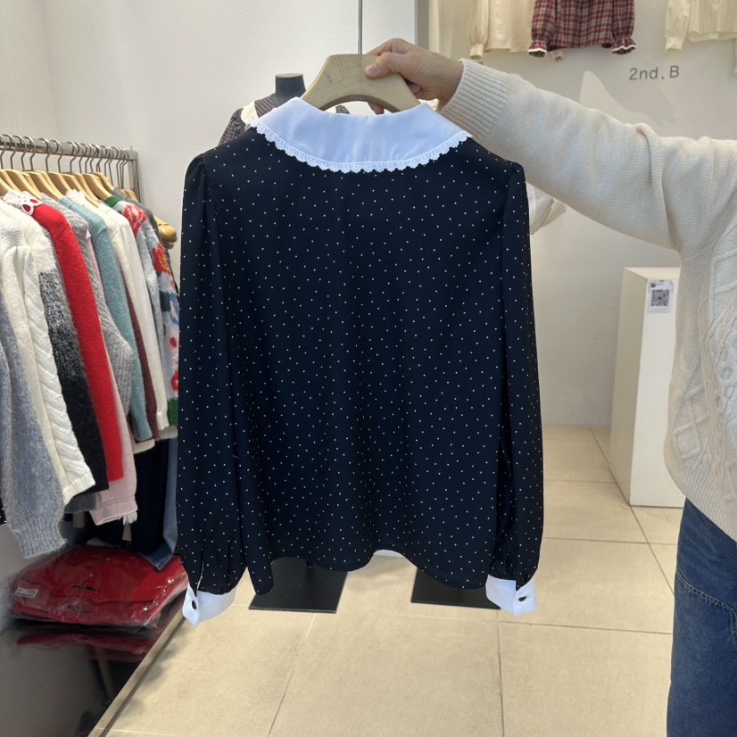 2nd B-S韓國代購㊣女裝新品人氣推薦休閑真品熱賣襯衫蕾絲衫2nd B-S襯衫/蕾絲衫