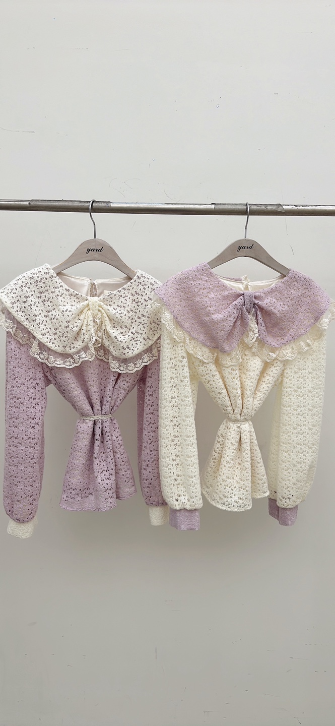 YARD㊣東大門代購女士新品人氣26春夏時尚休閑襯衫蕾絲衫蕾絲YARD襯衫/蕾絲衫