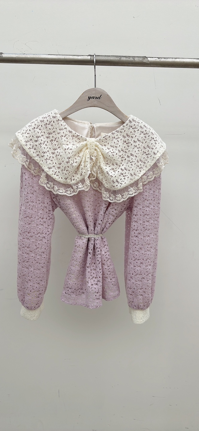 YARD㊣東大門代購女士新品人氣26春夏時尚休閑襯衫蕾絲衫蕾絲YARD襯衫/蕾絲衫圖色2