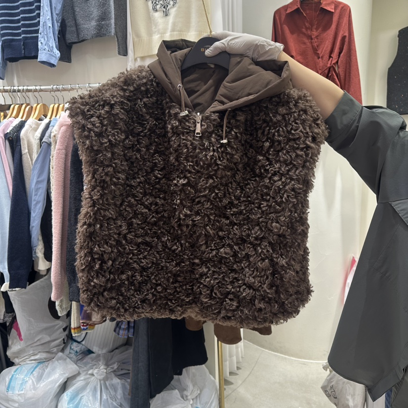 BIKINI韓國代購㊣女裝新款真品職業時尚26春夏馬甲雙面連帽BIKINI馬甲圖色3