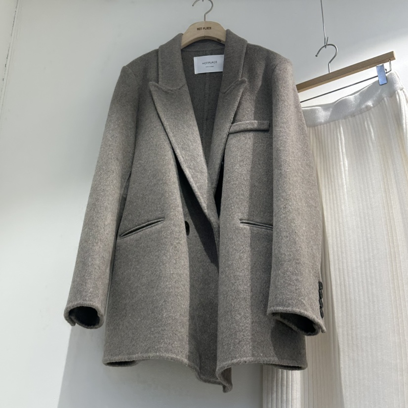 HOT PLACE/DREAM GIRIS/HOT ISSUE韓國代購㊣女裝新款人氣中長款大衣雙層HOT PLACE/DREAM GIRIS/HOT ISSUE中長款大衣圖色1