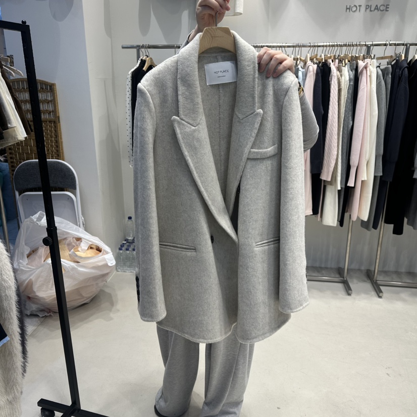 HOT PLACE/DREAM GIRIS/HOT ISSUE韓國代購㊣女裝新款人氣中長款大衣雙層HOT PLACE/DREAM GIRIS/HOT ISSUE中長款大衣圖色2
