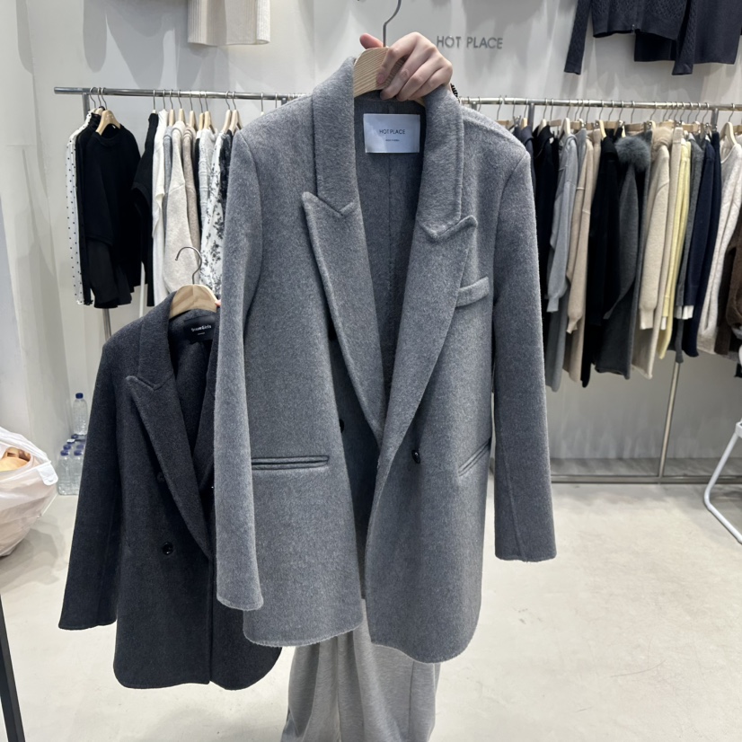 HOT PLACE/DREAM GIRIS/HOT ISSUE韓國代購㊣女裝新款人氣中長款大衣雙層HOT PLACE/DREAM GIRIS/HOT ISSUE中長款大衣圖色3