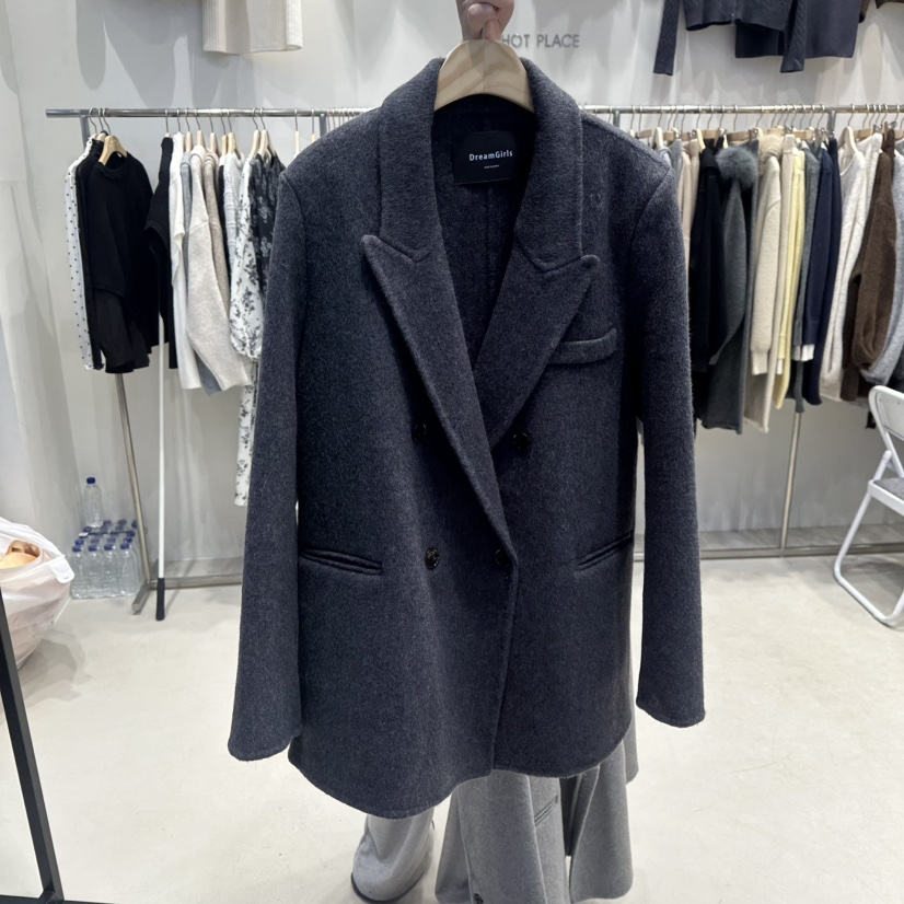 HOT PLACE/DREAM GIRIS/HOT ISSUE韓國代購㊣女裝新款人氣中長款大衣雙層HOT PLACE/DREAM GIRIS/HOT ISSUE中長款大衣圖色4