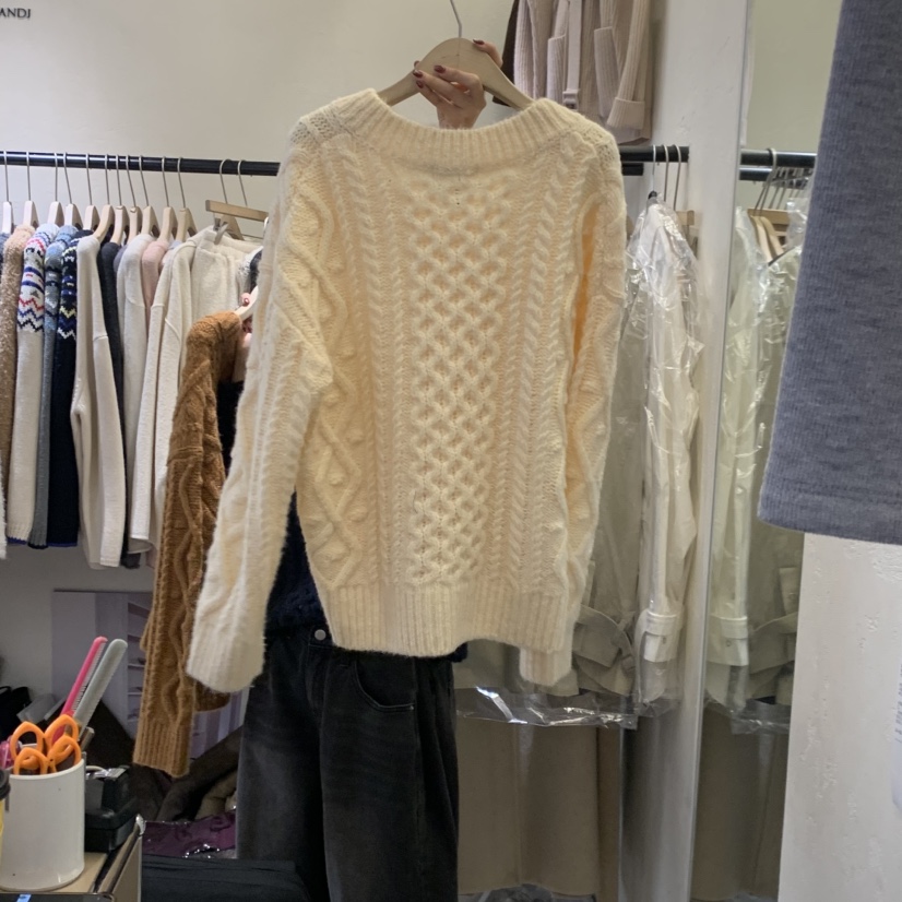 W AND J韓國直郵㊣女士新款休閑26春夏推薦真品時尚人氣毛衣W AND J毛衣