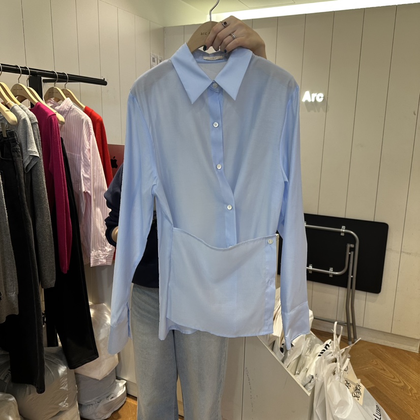 ARC韓國直郵㊣女士新款職業26春夏時尚襯衫蕾絲衫披肩春款絲綢ARC EN CIEL襯衫/蕾絲衫圖色2