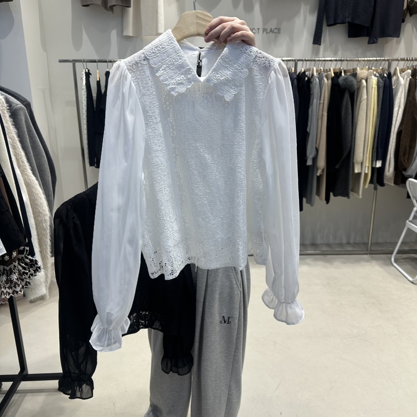 HOT PLACE/DREAM GIRIS/HOT ISSUE㊣東大門實拍女士新品職業襯衫蕾絲衫蕾絲HOT PLACE/DREAM GIRIS/HOT ISSUE襯衫/蕾絲衫圖色1