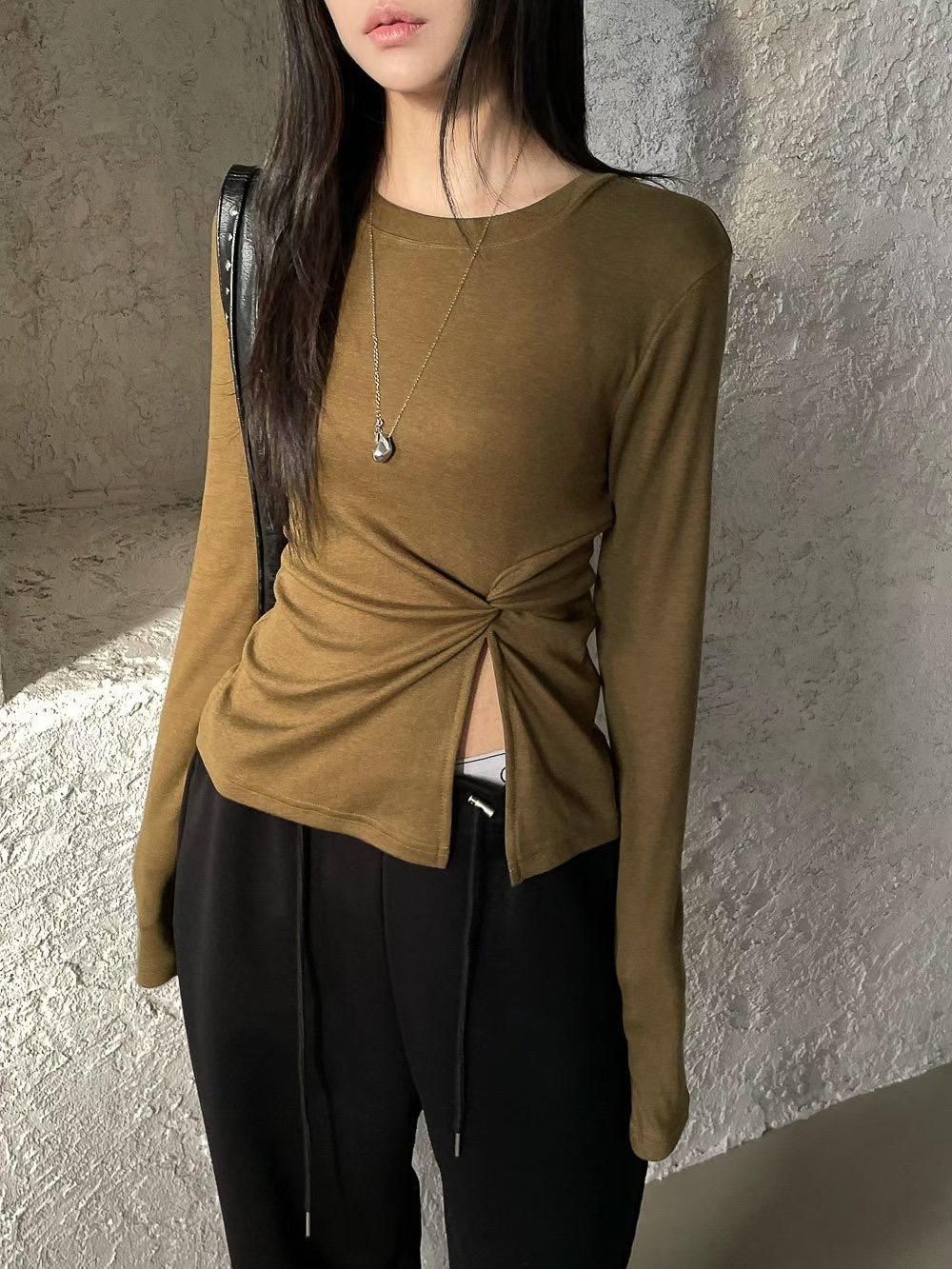 MURMURING-머머링-T韓國代購㊣女士新品推薦休閑人氣長袖T恤MURMURING長袖T恤圖色2