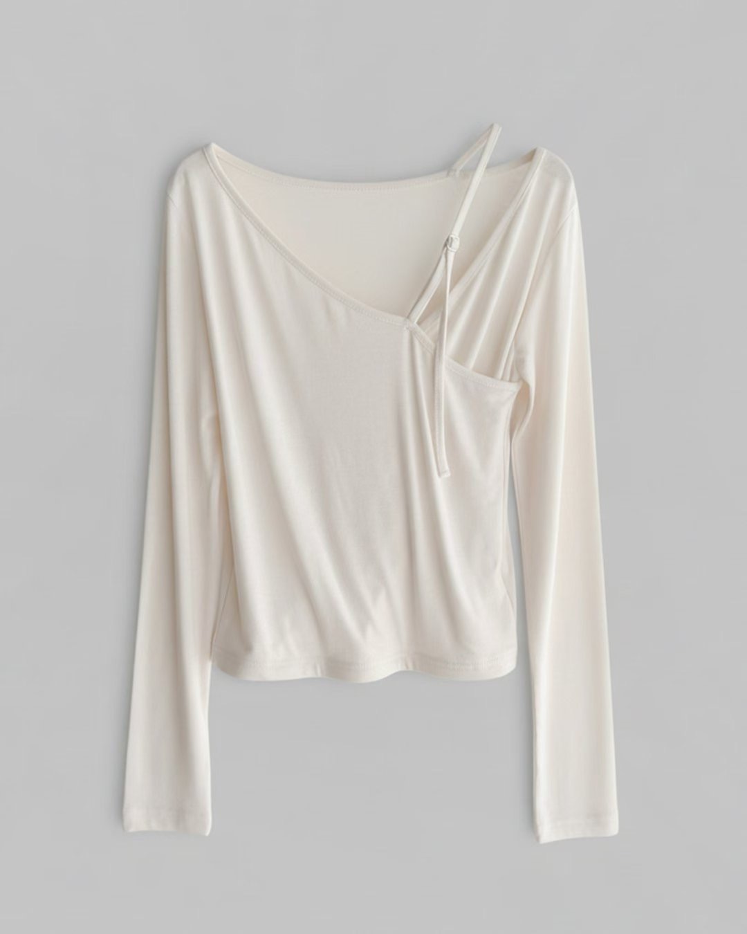 MURMURING-머머링-T東大門直郵㊣女裝新款熱賣長袖T恤綁帶MURMURING長袖T恤圖色1