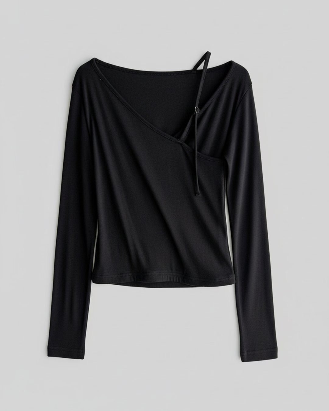 MURMURING-머머링-T東大門直郵㊣女裝新款熱賣長袖T恤綁帶MURMURING長袖T恤圖色2